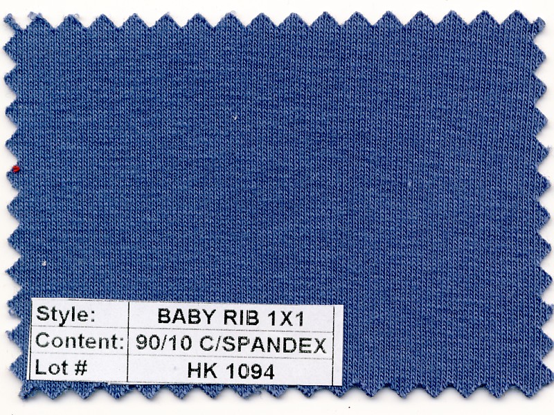 Baby Rib 1x1 Cotton Spandex